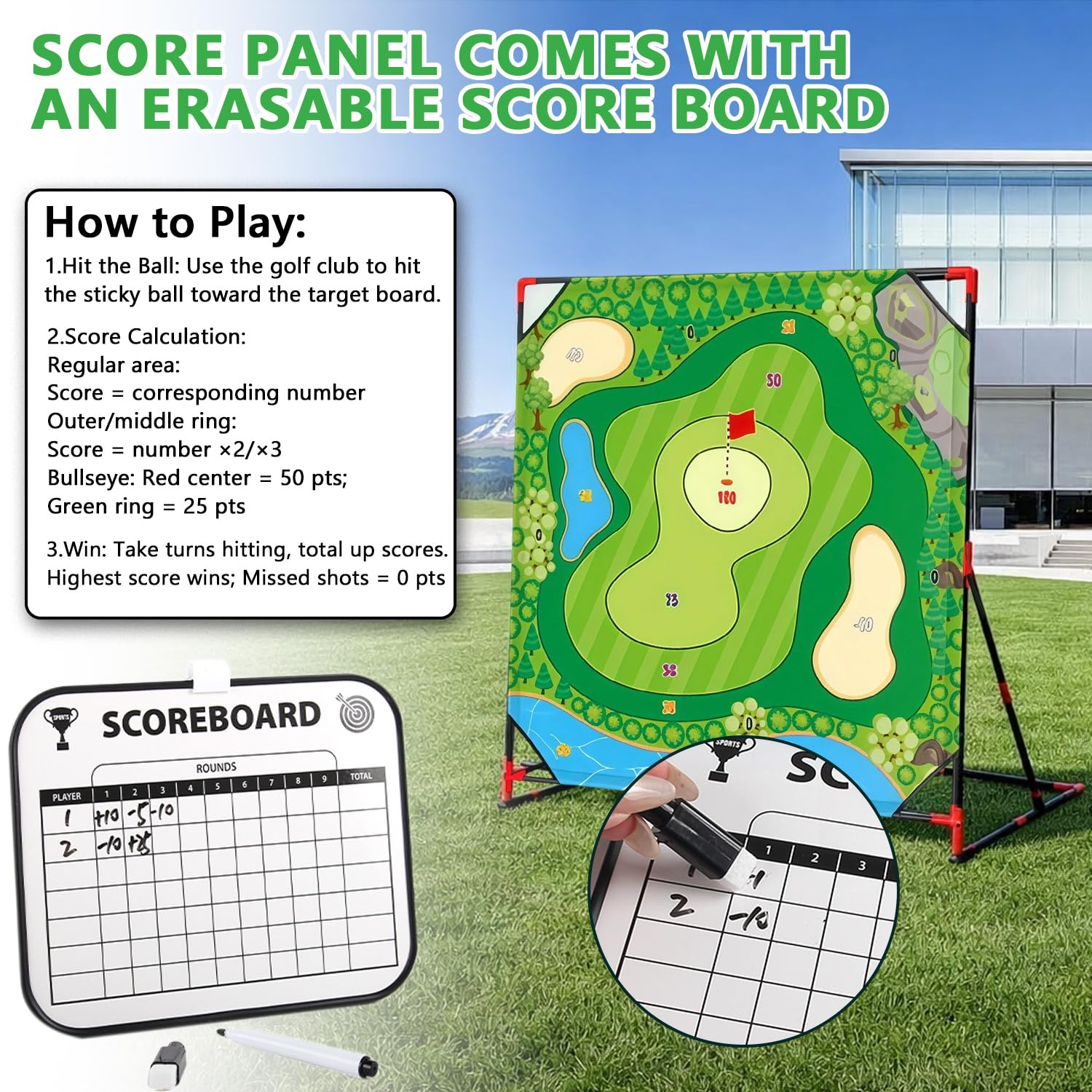 Juego de golf con pelotas de golf y contador de puntos, juego de mini golf, juguetes de golf para niños y adultos, mini maletín de golf, juego de astillado de golf, juego de golf para el hogar