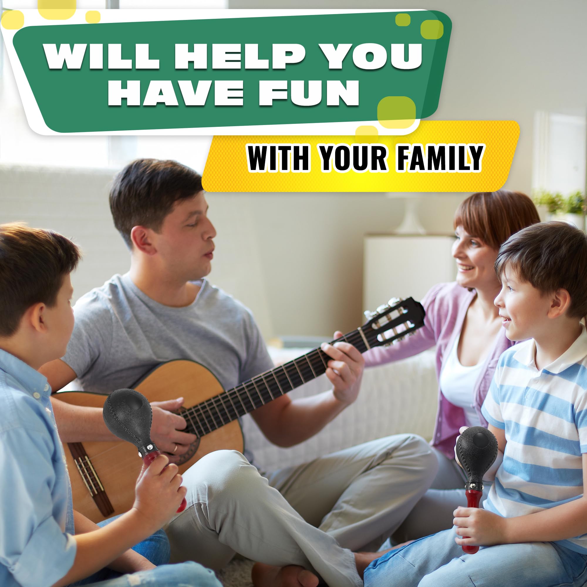 2 maracas grandes de madera para instrumentos musicales para adultos
