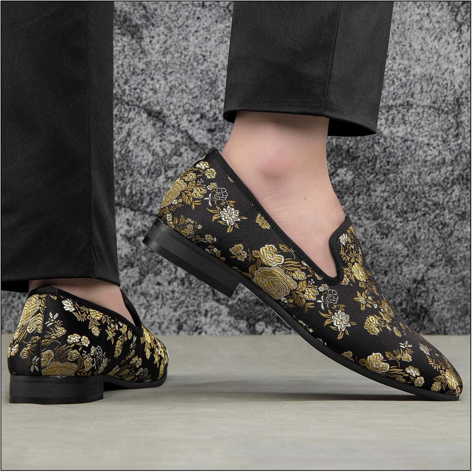 JITAI Men Loafers Slip-On Shoes for Men Fashion Dress Shoes Tuxedo Shoes - Image 2