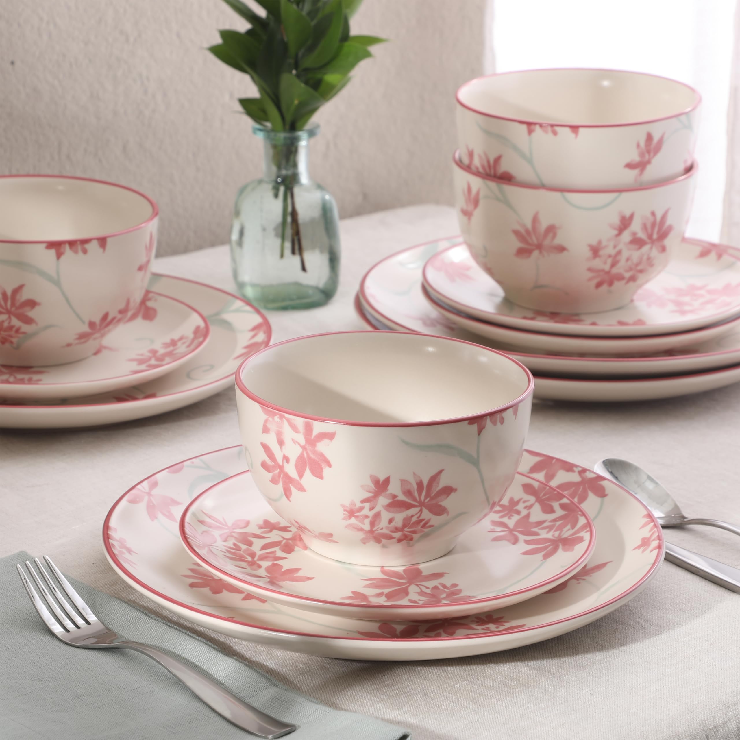 Amazon.com | Gibson Home Admiral Hall 12-Piece Matte Stoneware