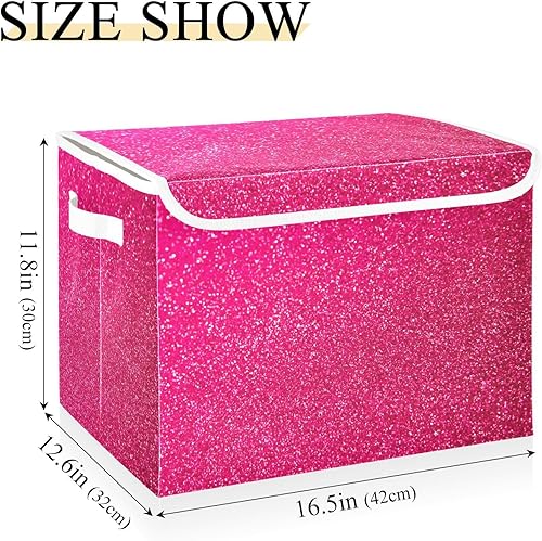 Miniatura 3 de GAIGEO Contenedores de almacenamiento plegables con purpurina rosa intenso, cajas de almacenamiento, organizadores y almacenamiento, organizadores