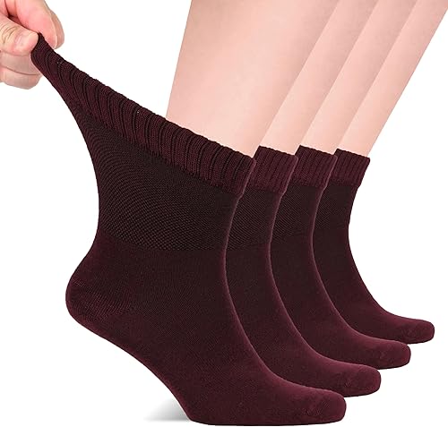 Vista 67 de Hugh Ugoli Calcetines para diabéticos para hombre, calcetines tobilleros sueltos, bambú, extra anchos, finos, sin costuras, parte superior no 17