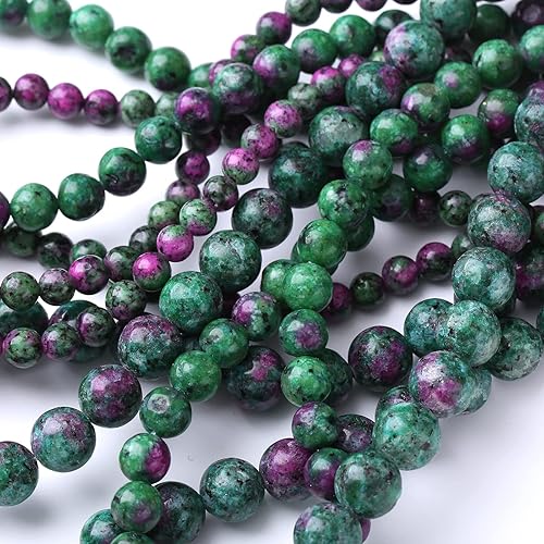 Miniatura 5 de 90 cuentas de piedra natural epidota zoisita de 0.157 pulgadas (0.157 in), cuentas redondas sueltas de piedra para hacer joyas, bricolaje y piedra