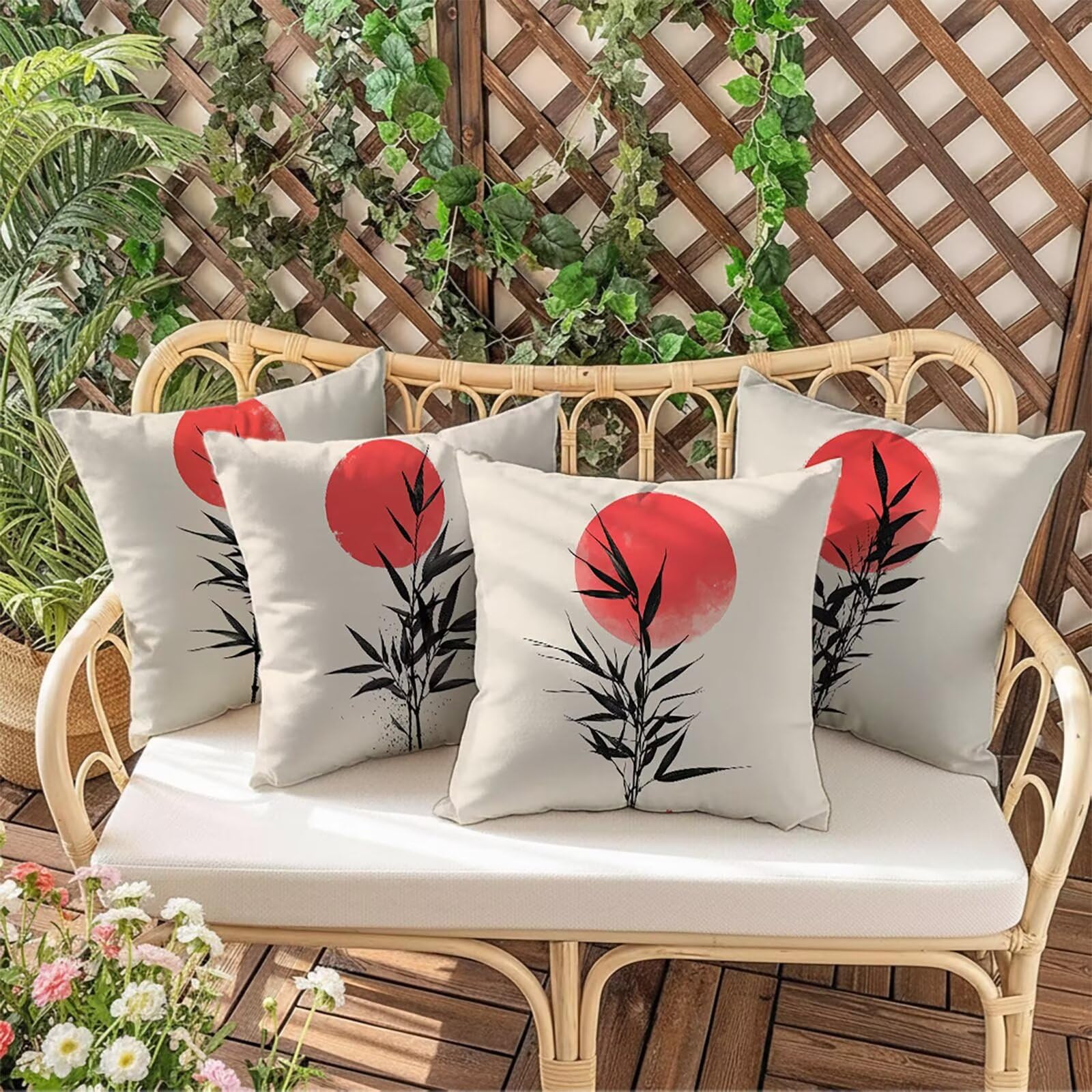Kissenbezug 65 x 65 Outdoor Kissenbezug 65 x 65 CM Doppelseitiger Druck Einfachheit Deko Sofakissen Bezug Landschaft Kopfkissen Bezug für Frühling Sofa Bett Deko, Geschenke für Frauen (Samt) BZ-17715