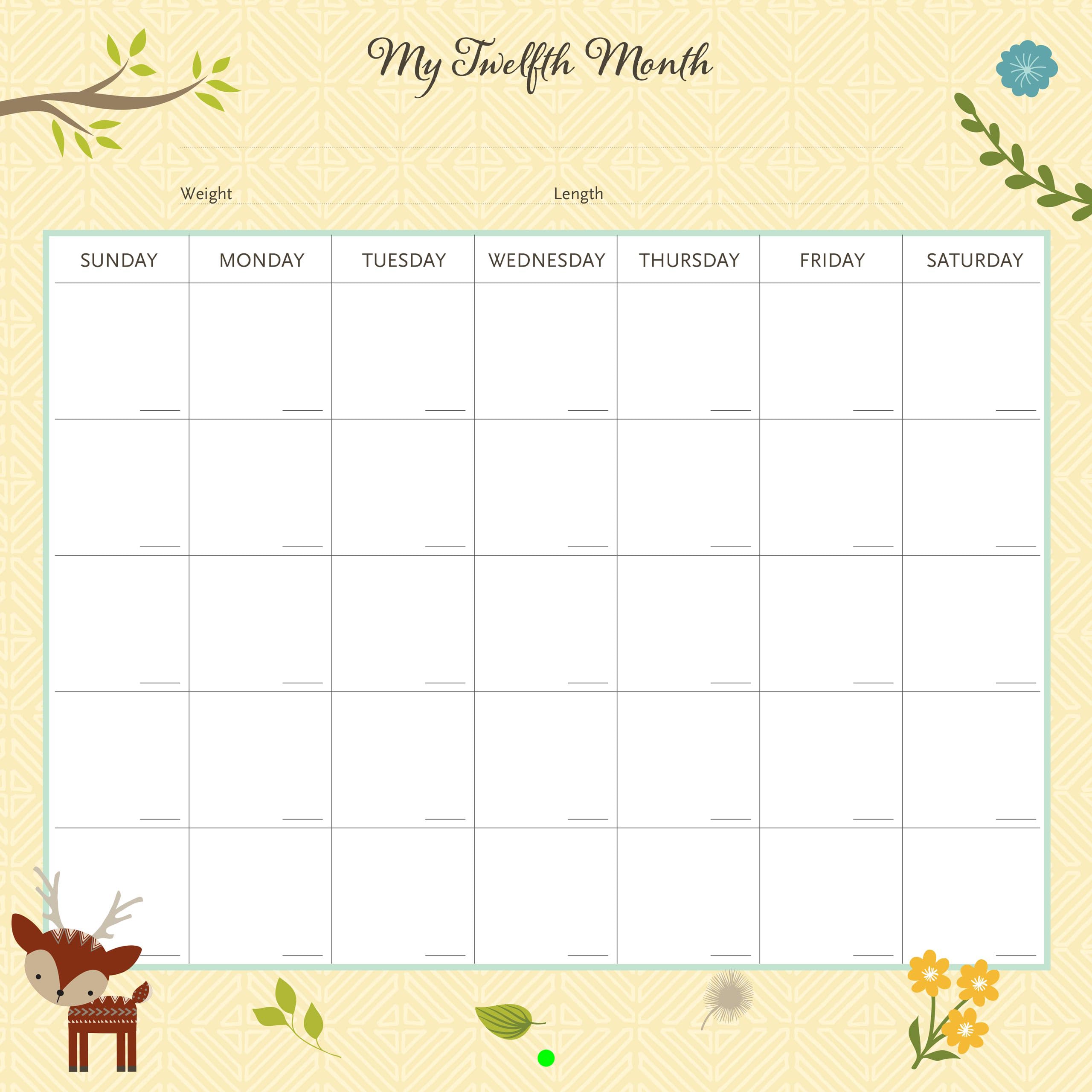 My Life as a Baby: A First-Year Calendar (Woodland Friends), multi, 30.5 cm - Image 3