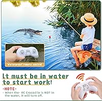 Vista 4 de Juguete de barco de cocodrilo a control remoto, escala 1:18, cocodrilo RC de alta simulación para piscina, baño, gran regalo, barco a control