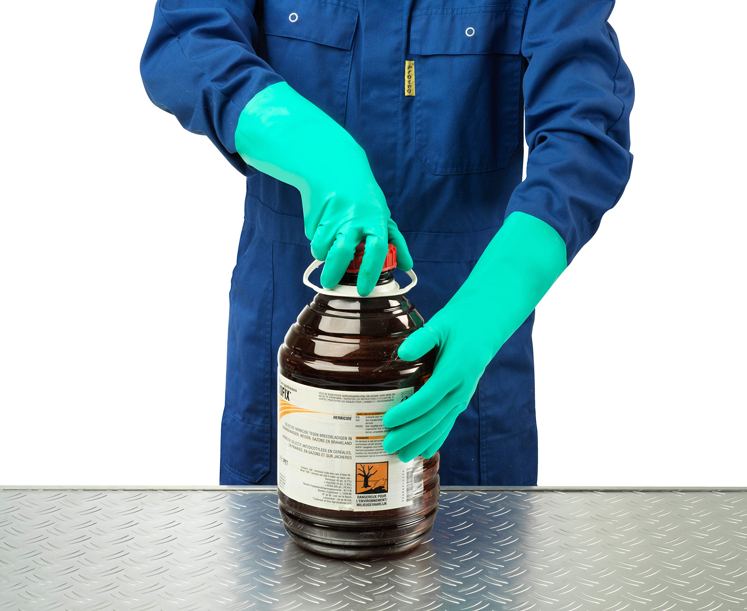Ansell AlphaTec 37-136 Gants de Travail Multi-Usage, Résistance Chimique et Impérméable, Gant de Protection Nitrile Fin, Souple et Réutilisable, Homme Femme, Vert, Taille S (12 Paires)