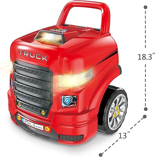 Miniatura 2 de iPlay, iLearn Juguete de motor de camión grande, juego de reparación mecánica para niños pequeños de 3 a 5 años, kit de construcción grande,