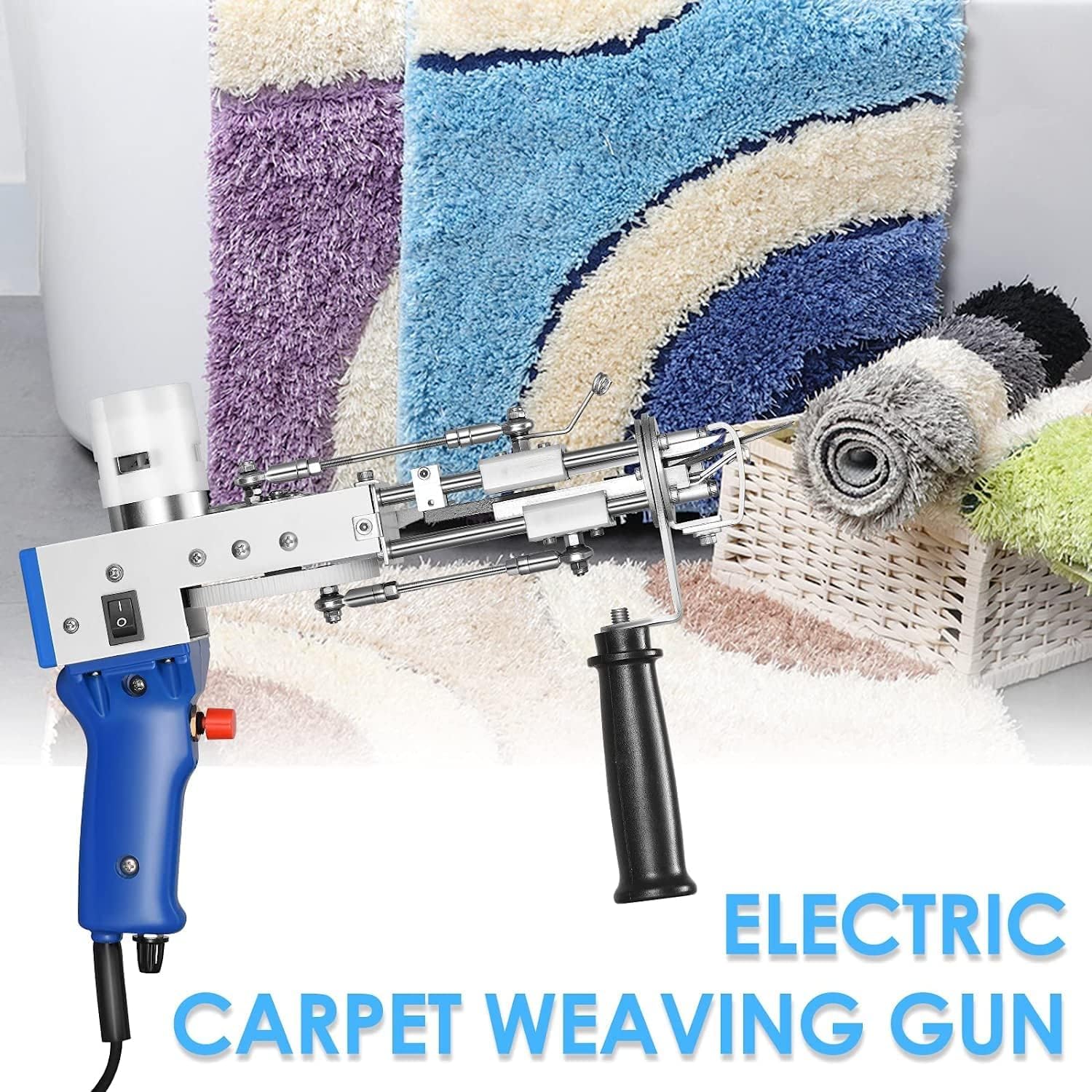 Tufting Gun 2 en 1,Aomdom Cut Pile Loop Pila 7-21 mm Pistola Alfombra 5-40 Puntadas/Seg Rug Gun Máquina de Tejer Alfombras DIY para Tejer Alfombras (Conjunto A)