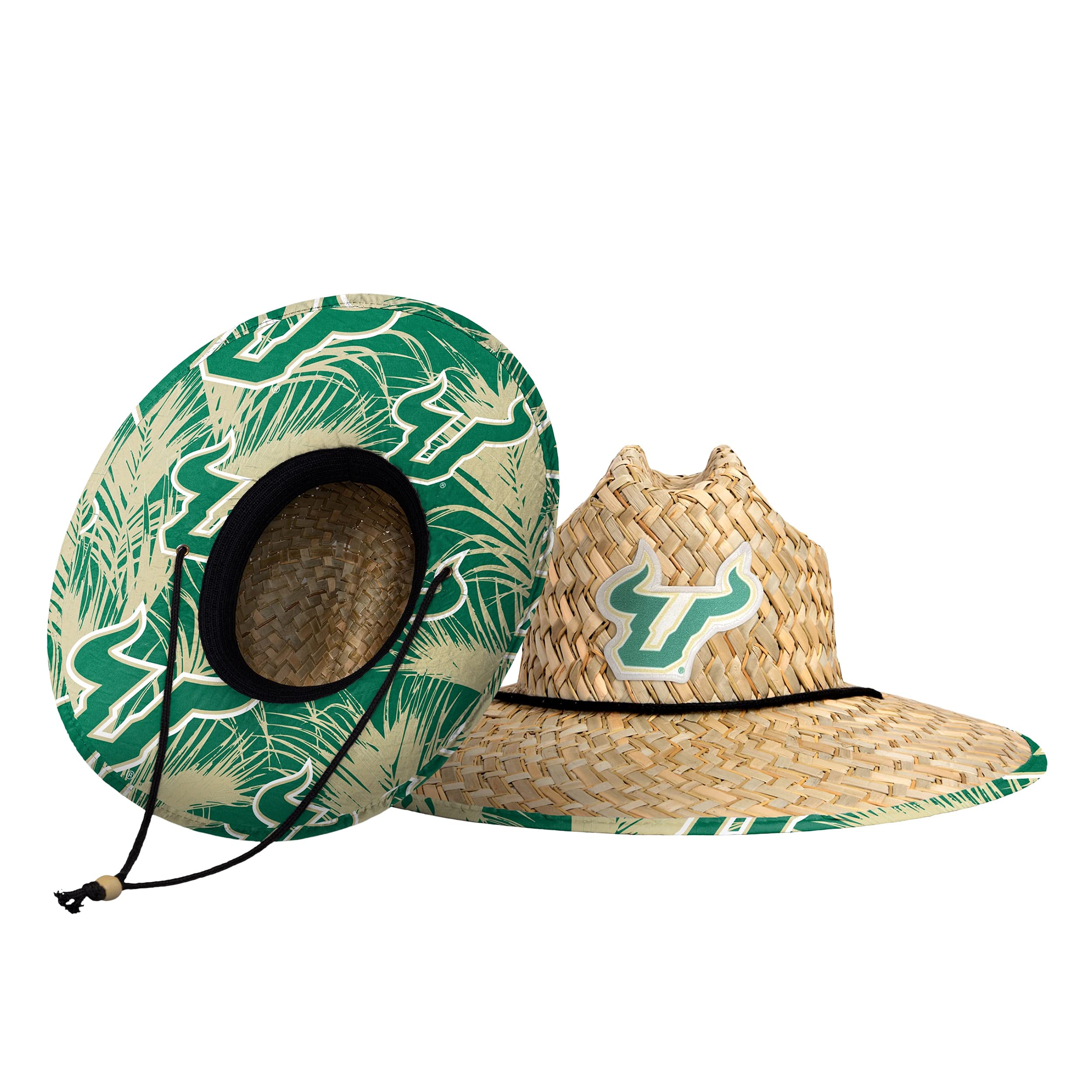 FOCO Men's NCAA College Team Logo Floral Straw Sun Hat