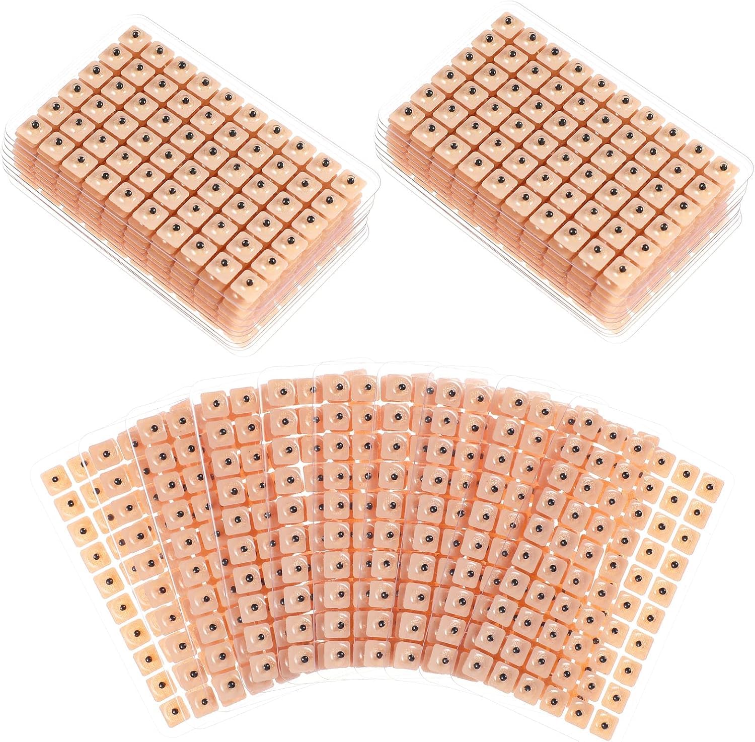 SUPVOX 600 Parches de acupuntura auricular - Parches de Acupuntura de Oreja para Relajación y Alivio del Estrés - 10 Hojas de Semillas Naturales con Adhesivo para Acupresión Auricular