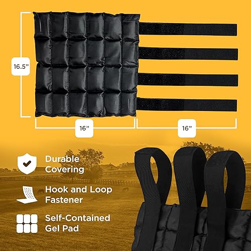 Miniatura 3 de Prairie Horse Supply - Botas de hielo de nailon duraderas para caballos y ponis - Envoltura de botas de gel de terapia de frío para hockey, tobillo,