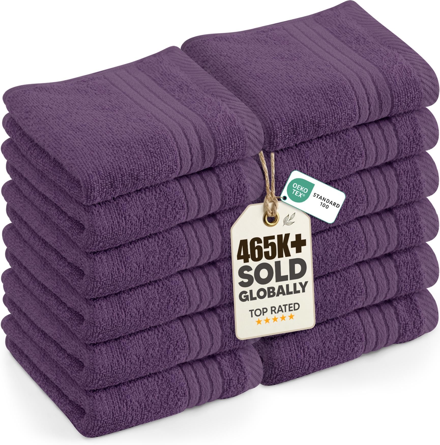 Utopia Towels 700 Gsm Washcloths 12Pack 12 Washcloths Plum