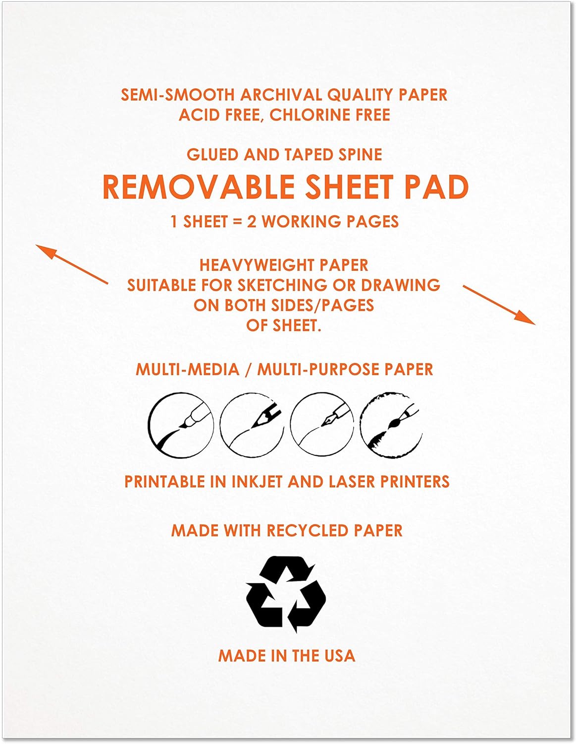 Design Ideation Create PAD. Removable Sheet. Premium Paper. Smart-Bind Reinforced Lay Flat Binding. (11" x 17") PAD-2550-TS