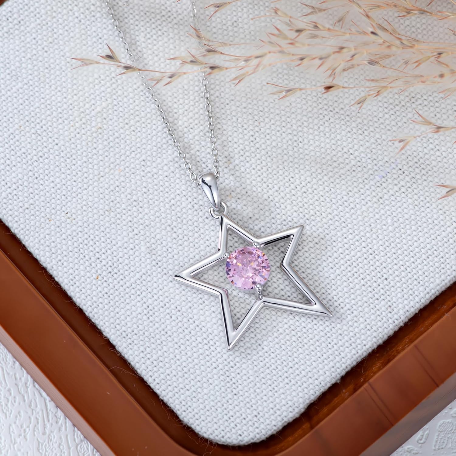 Star Necklace for Women Sterling Silver Irregular Star Pendant Crystal Necklace Jewelry Gifts for Birthday - Image 4