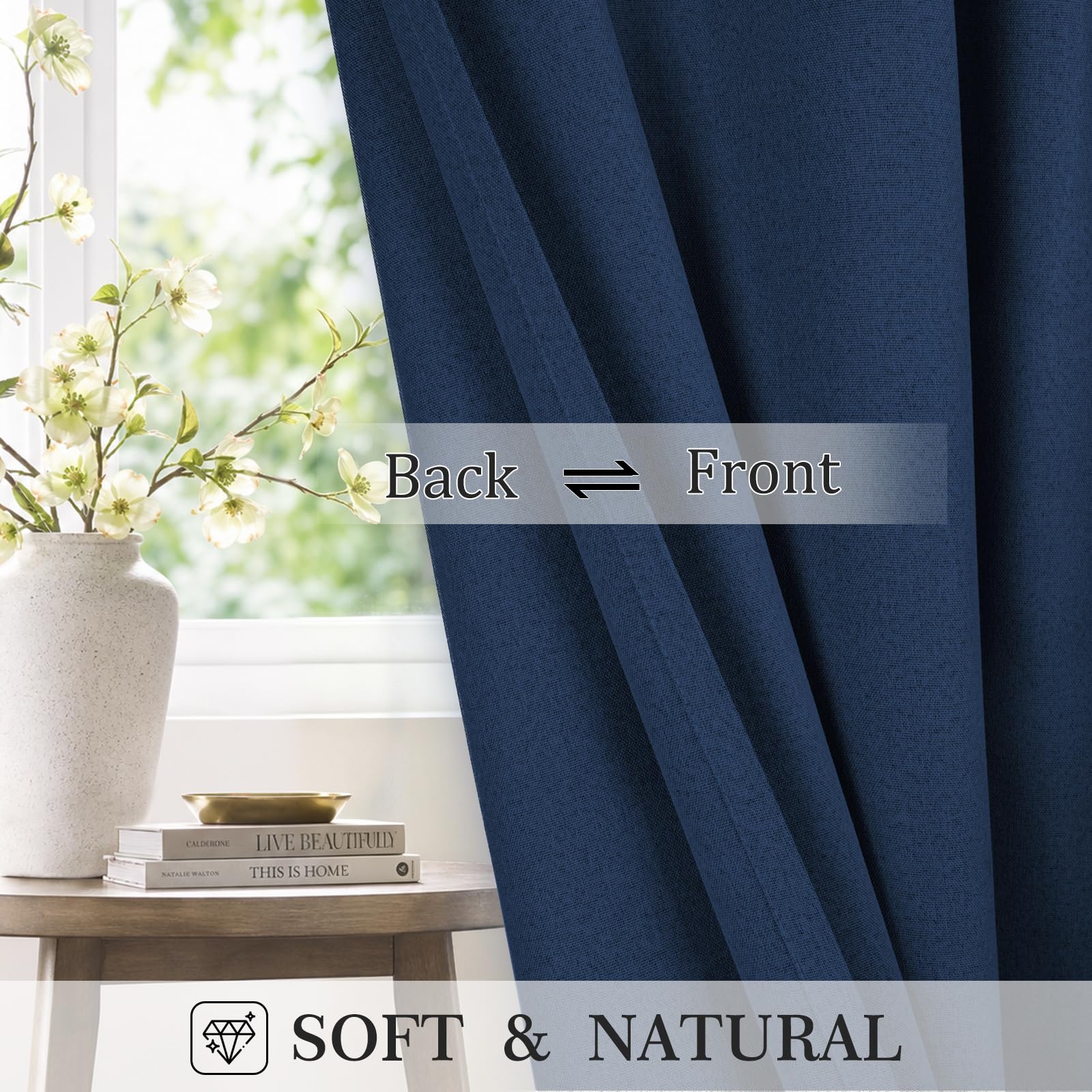 Ystyle Rideau Occultant Lot de 2, 140x200 CM, Gris | Rideaux Floraux Vintage Élégants, Rideau Thermique Isolant Anti Froid et Chaleur, Idéaux pour la Chambre et le Salon