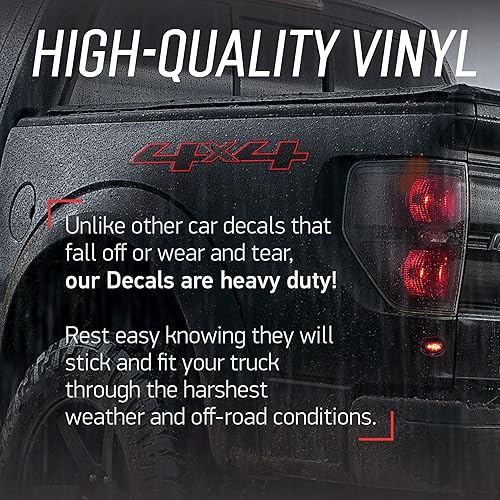 Miniatura 5 de GOLD HOOK Calcomanías de repuesto para cabecera de 4 x 4 de la serie premium para Chevy Silverado, calcomanías de vinilo metálico troqueladas, par