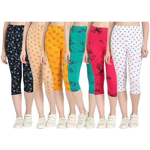 Printed Capri for Womens/Girl Pack of 6