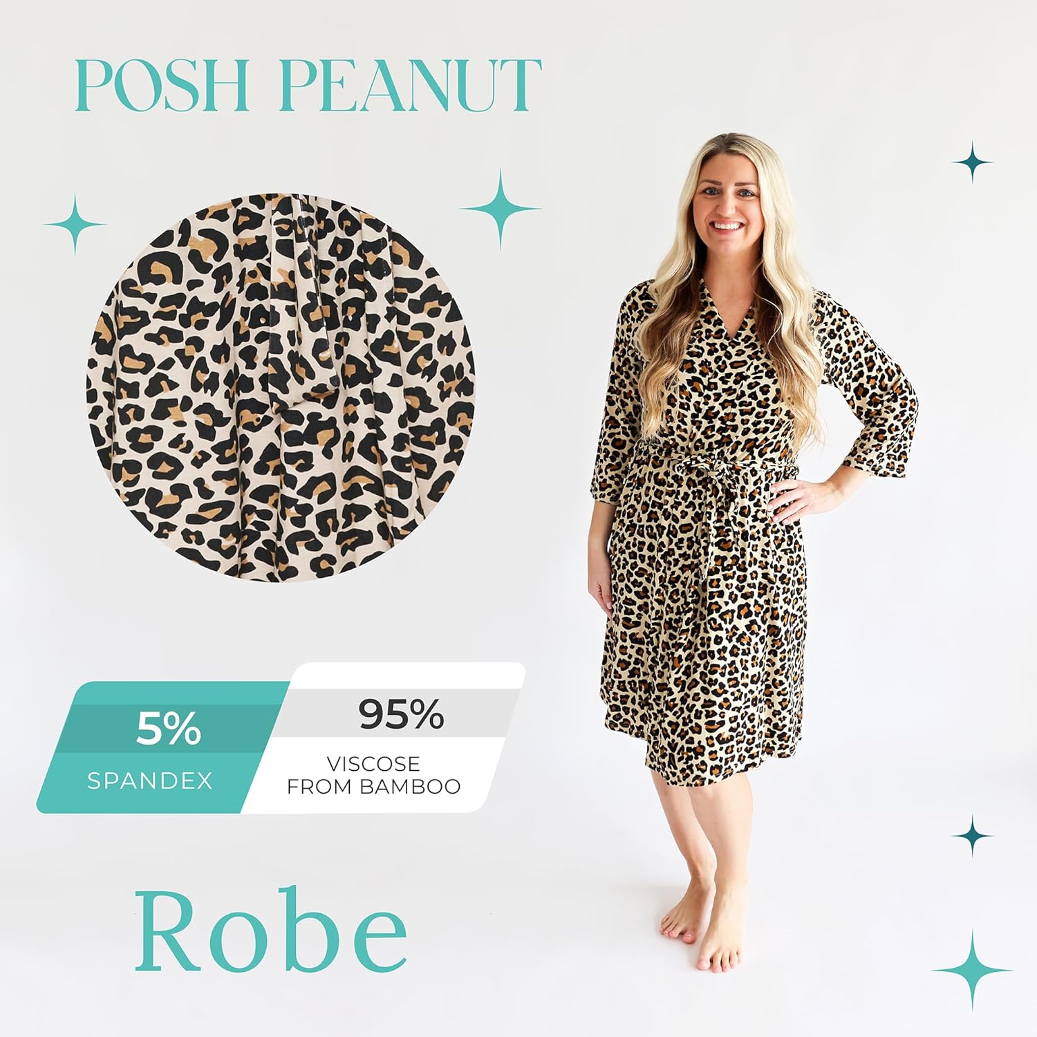 Posh Peanut Maternity Robe for Hospital Delivery - Soft Viscose from Bamboo Postpartum Robe for Women Nursing & Lounging