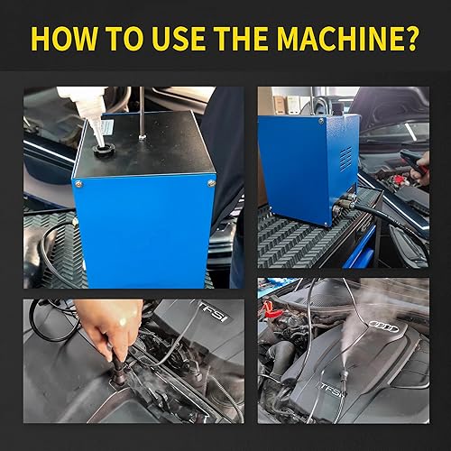 Miniatura 7 de Máquina de humo automotriz bomba de aire integrada, detector de fugas de humo de 12 V CC para sistema de tuberías, sistema EVAP, fugas de