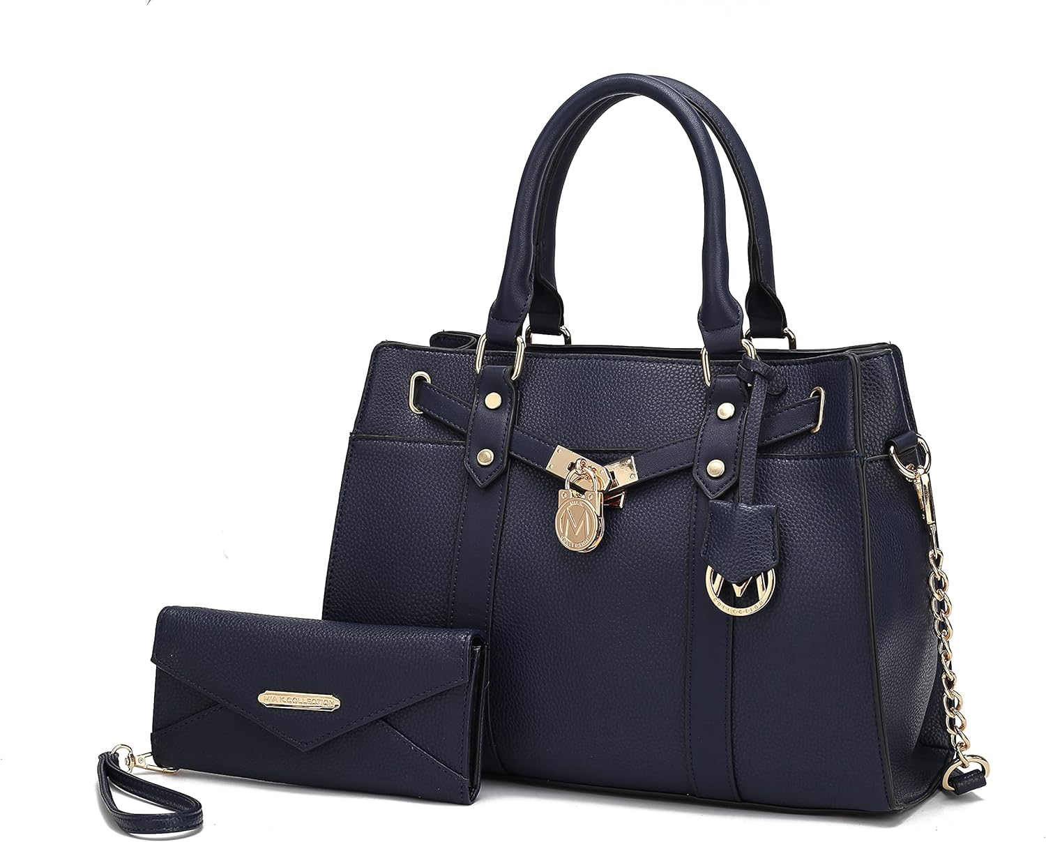 MKF Collection Crossbody Tote Bag for Women & Wristlet Wallet Purse Set – PU Leather Top-Handle Satchel Shoulder Handbag