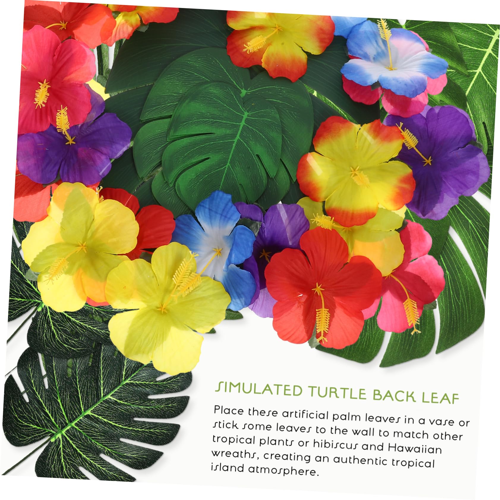 1 Set Decorazioni da Tavola per Feste Foglie e Fiori Simulati per Hawaiani per Celebrazioni e Raduni