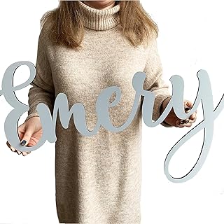Comprar Letrero de madera personalizado con nombre, de 20 cm a 96 cm, letrero personalizado con nombres de bebé para decoración de pared de guardería, niña y bebé