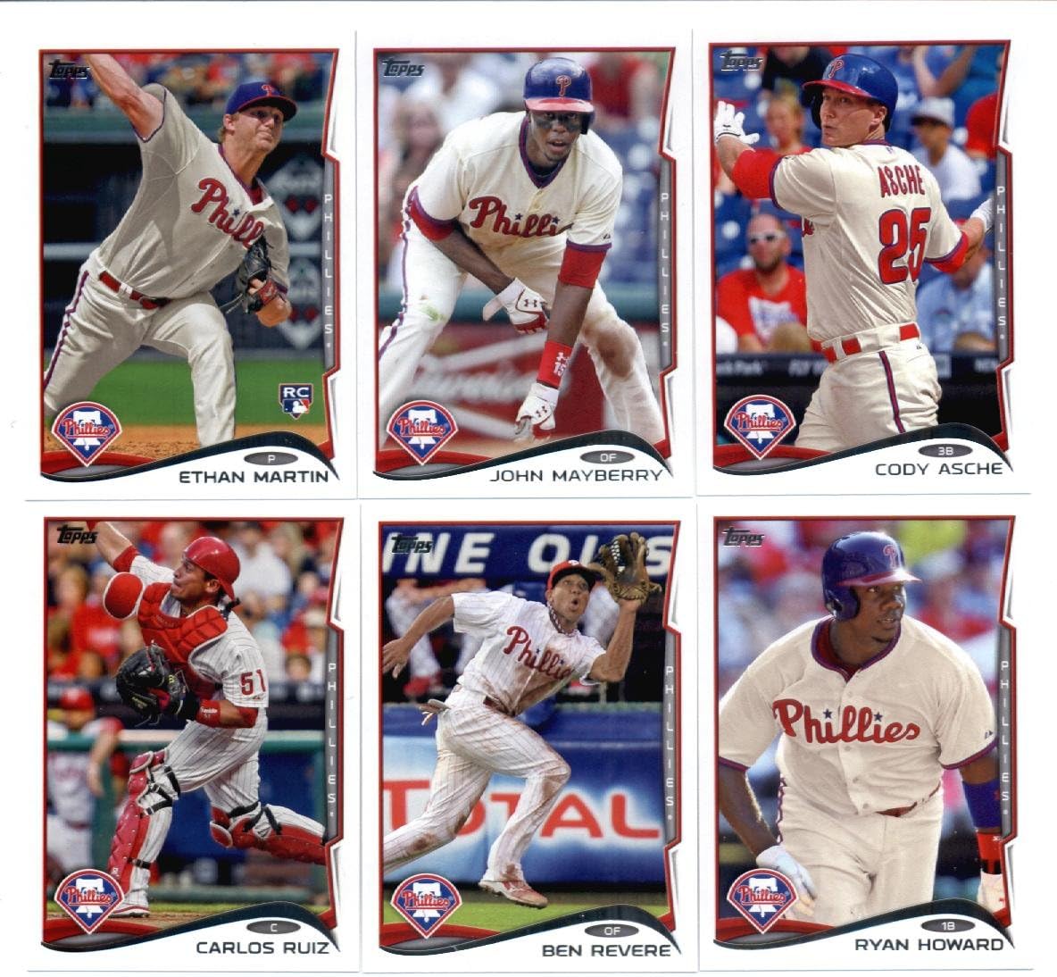 Philadelphia Phillies Topps Baseball Cards Team Sets : 2012, 2013, and 2014 Series 1 & 2