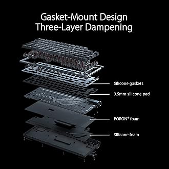 ASUS ROG Azoth 75% Wireless DIY Custom Gaming Keyboard, OLED display, Gasket-Mount, Three-Layer Dampening, Hot-Swappable ROG NX Red Switches & Keyboard Stabilizers, PBT Keycaps, RGB, UK Layout, Black