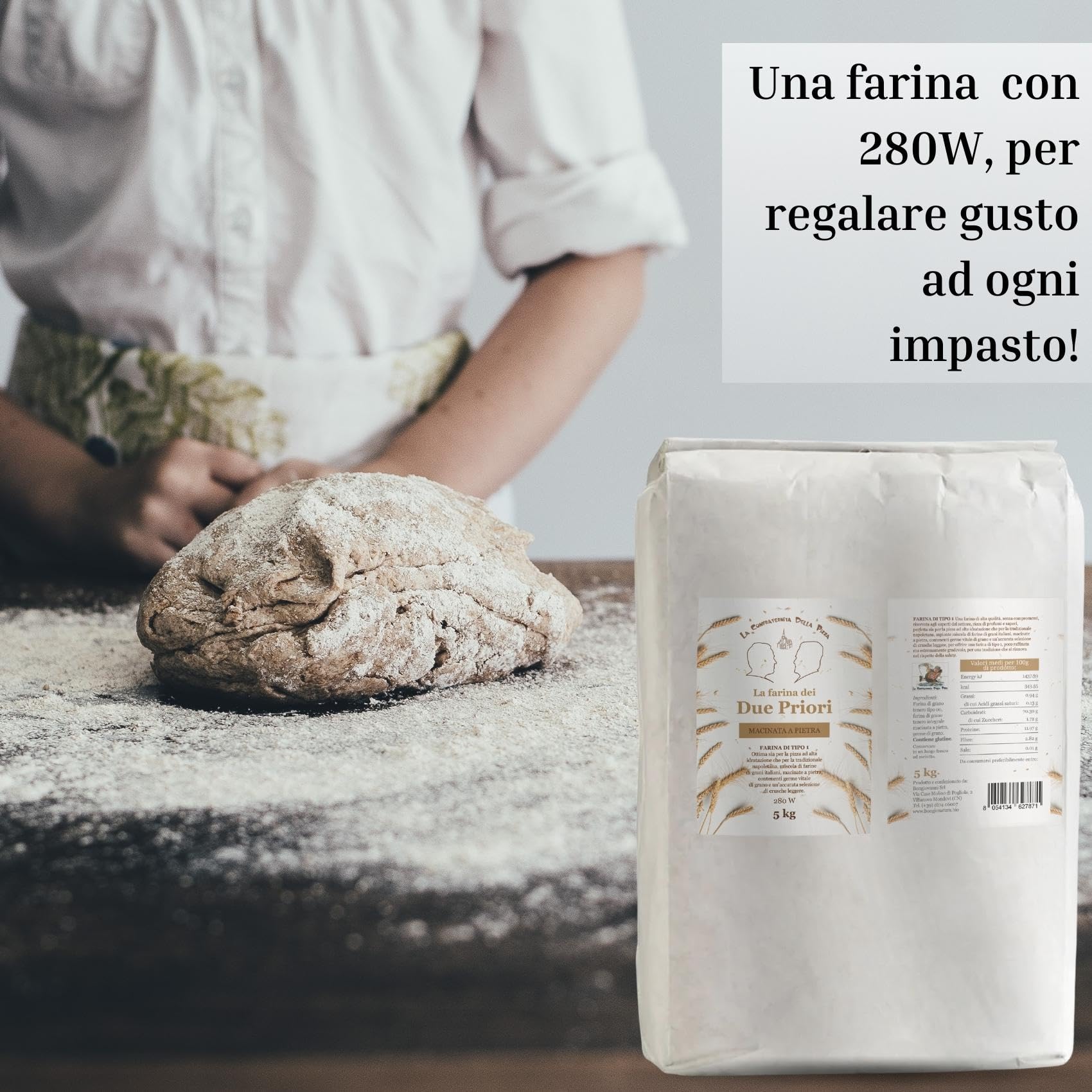 Bongiovanni Bontà Naturali Farina dei Due Priori - Macinata a Pietra 5 kg