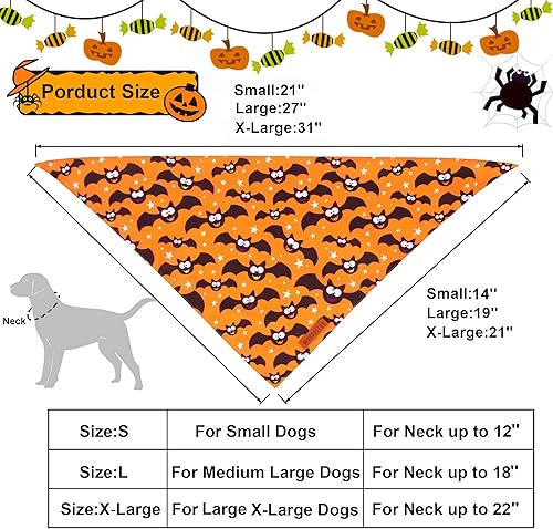Miniatura 4 de ADOGGYGO Bandana de Halloween para perro, bufanda de calabaza de Halloween, tela duradera de alta calidad, ajuste ajustable, bandanas de Halloween