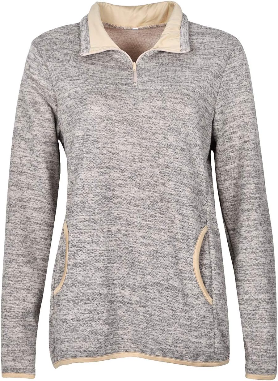 Artfish Women's Women Quarter Zip Casual Pullovers Lightweight Fleece Sweatshirts with Pockets - Image 4