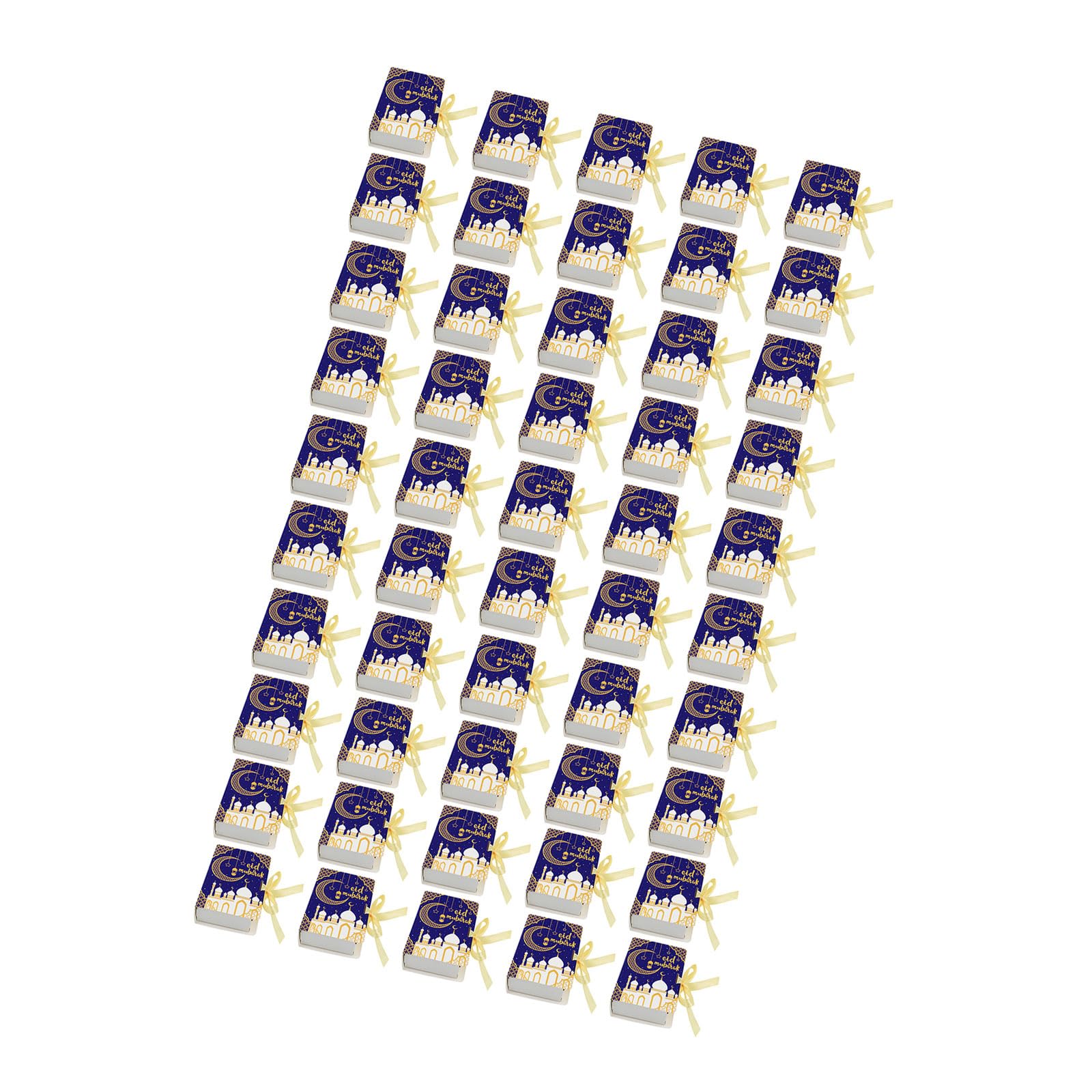 Xjdzineq 50Pcs Book Shape Eid Festival Candy Boxes 5x3.5x1.5Inch Paper Party Treat Sweets Cookie Bags Book Shape Gift Box