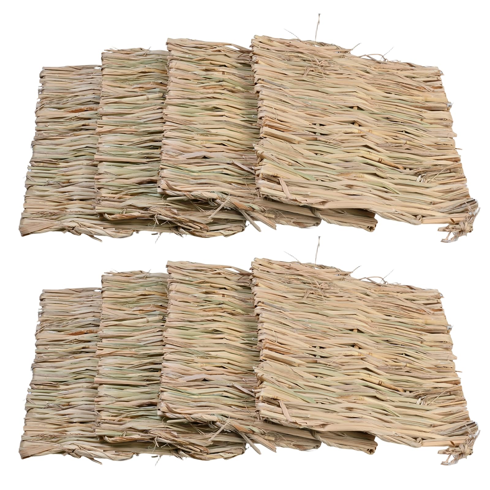 Rieoany Woven Grass Mat for Rabbit, Bunny Toys Boredom Breakers Rabbit Hay Bedding Nest Chew Straw Snuffle Mat Small Animal Enrichment Cage Accessories, for Rat Guinea Pig Hamster Chinchilla (6)