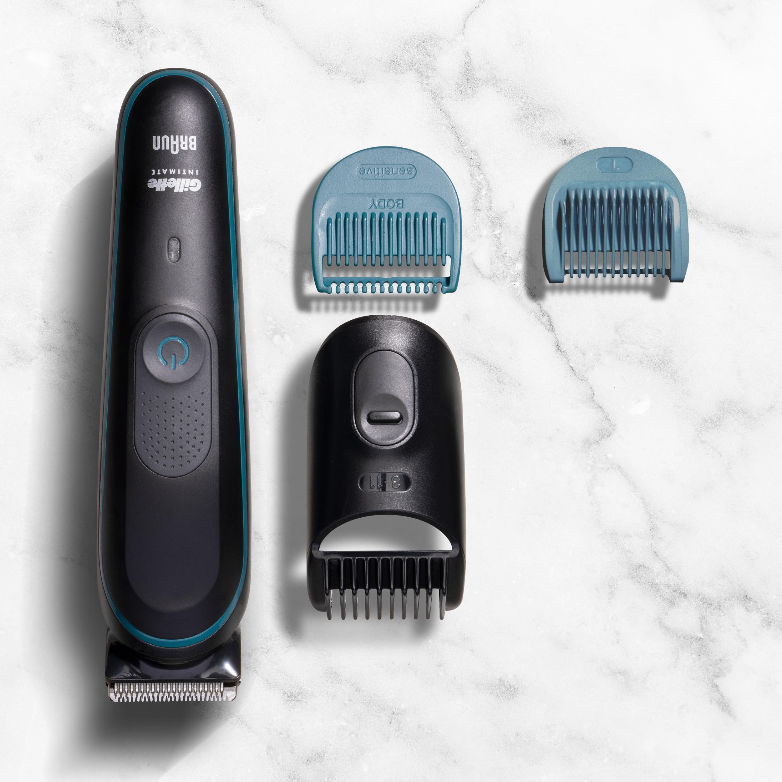Gillette Body & Intimate Elektrischer Körperrasierer Herren i5 für Intimbereich, SkinFirst Körper & Intimrasierer mit Lebenslang Scharfen Klingen, Wasserdicht, Kabellos für Nass- und Trockenanwendung