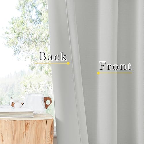 Miniatura 5 de NICETOWN Cortinas de lino sintético 100% opacas para dormitorio, plisadas, bloqueo de calor, térmicas, reducen el ruido, 50 pulgadas de ancho x 120