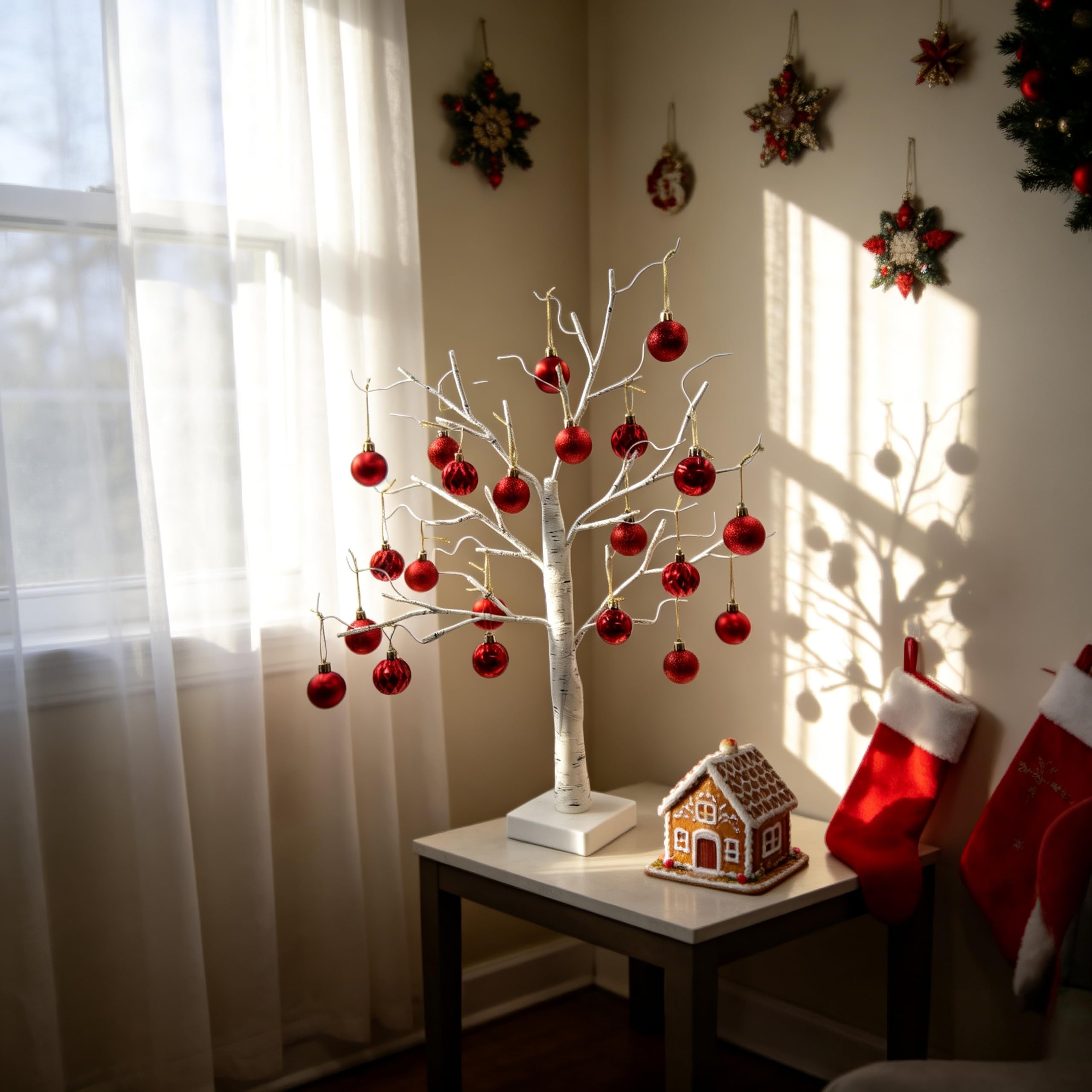 Boules de Noël rouges HipTree lot de 30 pièces incassables pour sapin