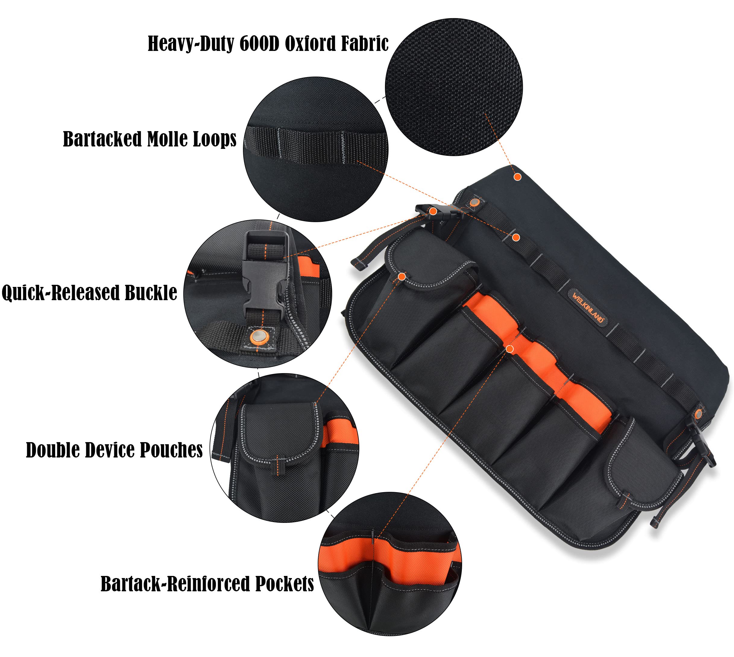 WELKINLAND Organizer per attrezzi da 5 galloni, supporto per secchio da 5 galloni, fodera per secchio, organizer per utensili, secchio per attrezzi, borsa per attrezzi, organizer per secchi, organizer