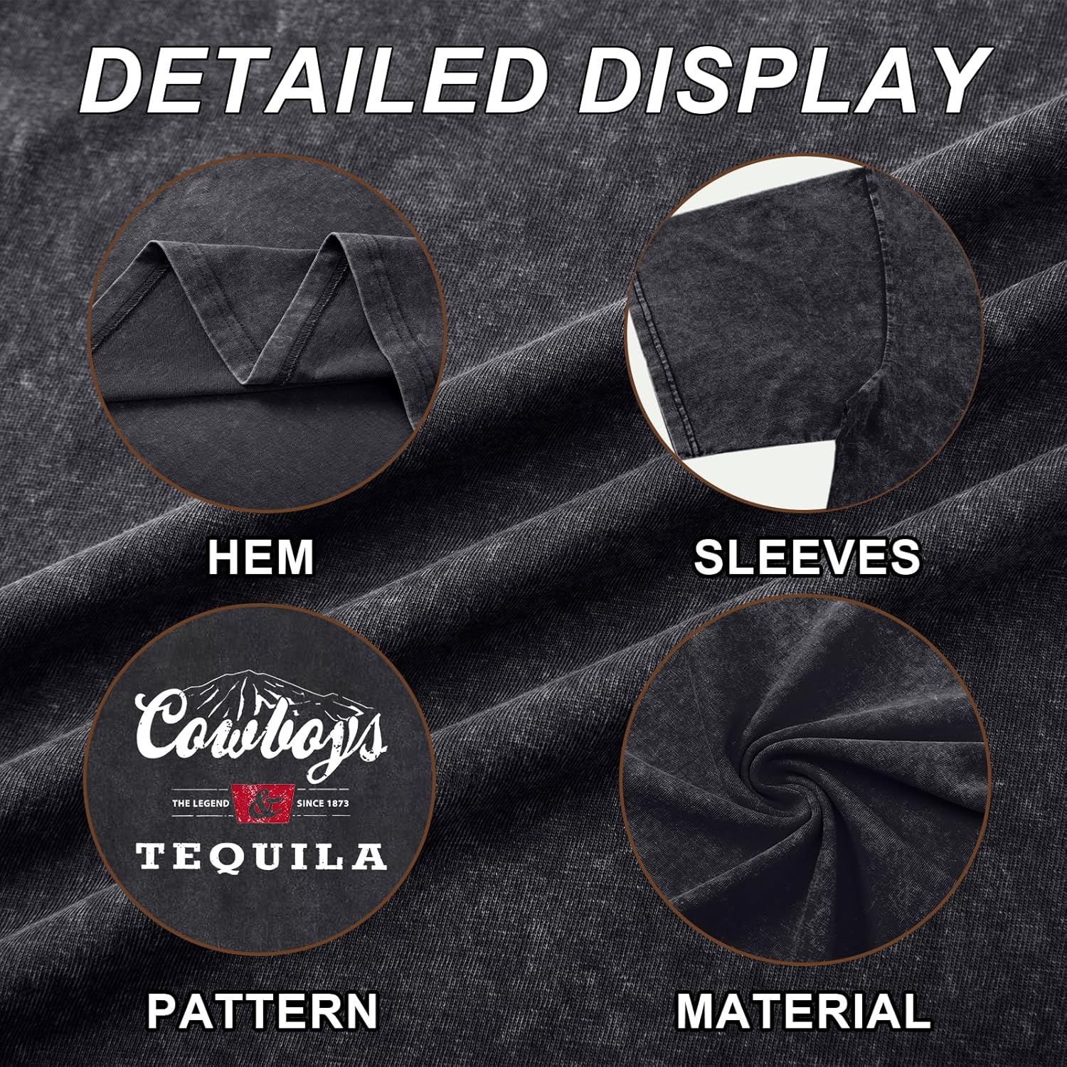 KEEVICI Western Cowboy Shirts for Women Vintage Cowgirl Shirt Rodeo Graphic Tees Country Concert Tops Cotton Acid Wash Tshirt - Image 7