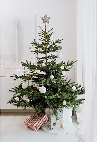 Miniatura 4 de Kurt Adler - Decoración para copa del árbol, diseño de estrella, 13.5 pulgadas, con perlas de marfil y cristal de platino, purpurina