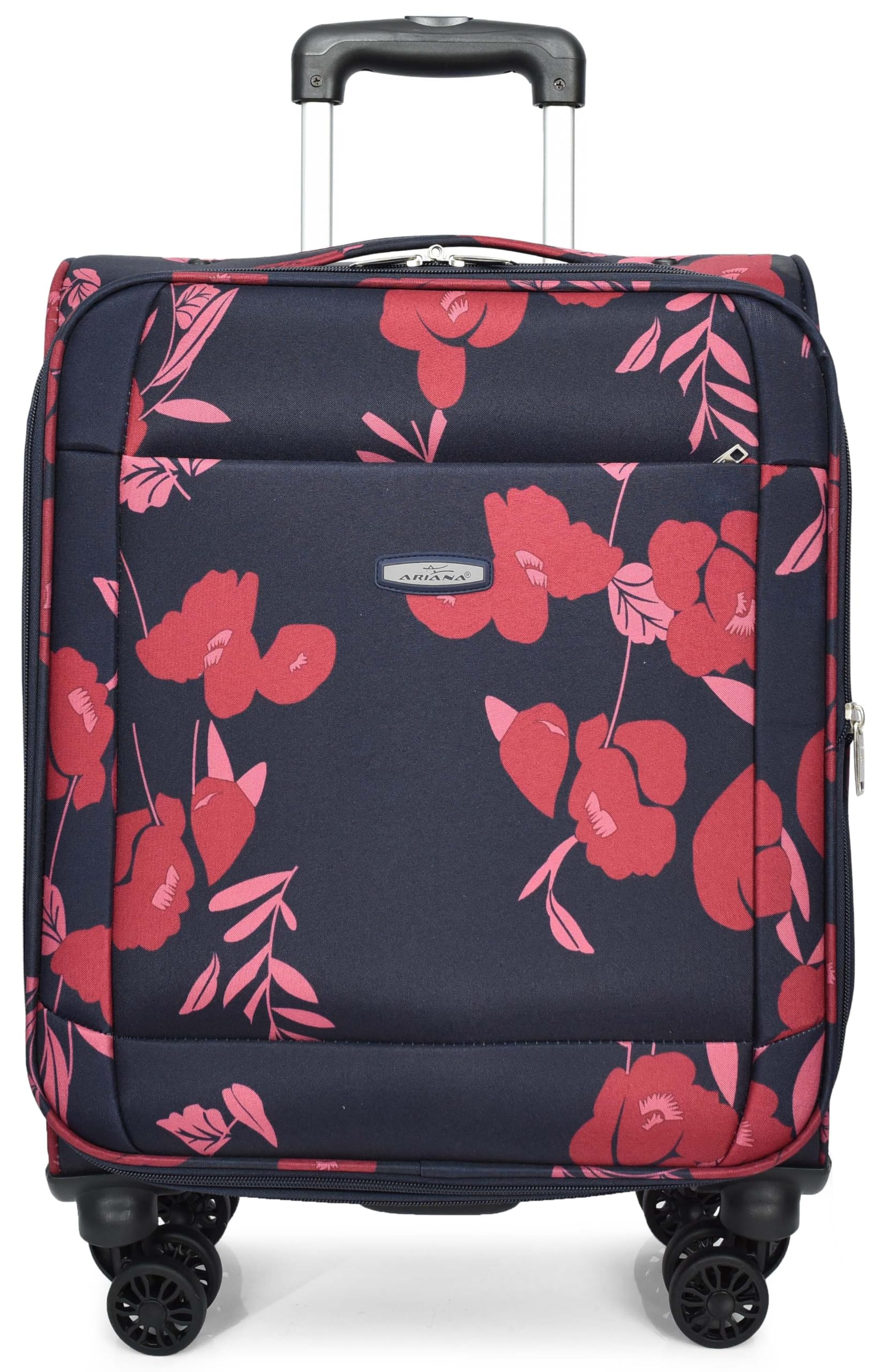 A1 FASHION GOODS Quattro ruote Soft Shell valigia leggera espandibile bagagli borse da viaggio stampa floreale blu navy, Marina Militare, CABIN - H: 55 x L: 37 x W: 24 cm, 2.4kg, Valigia