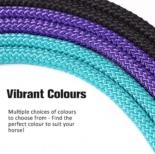 Miniatura 9 de Harrison Howard Cabestro de cuerda para caballos súper resistente cuerda de caballo con 2 nudos de 14 pulgadas de cordón halter rígido estándar azul