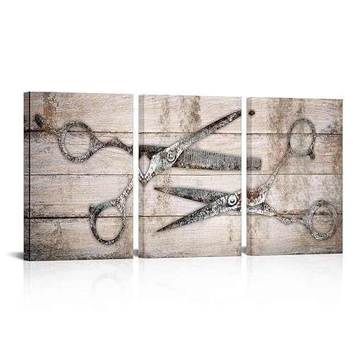 Kalormore Vintage Haircut Scissors Picture for Barbershop Fashion Salon Wall