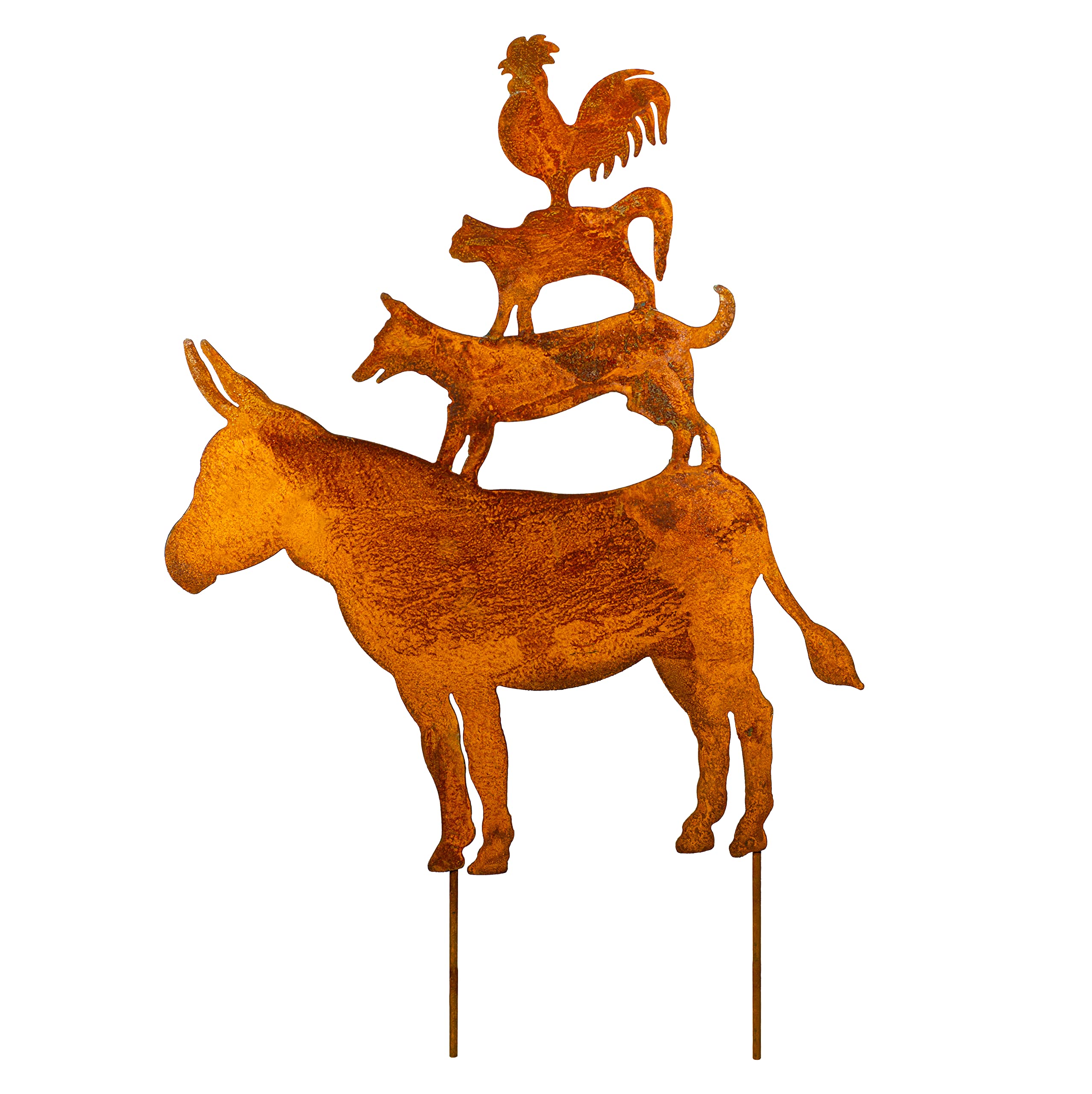 Bremer Stadtmusikanten Gartenstecker - Märchen Klassiker - Gartendeko Figuren Tiere - Deko Garten Deko Haustür