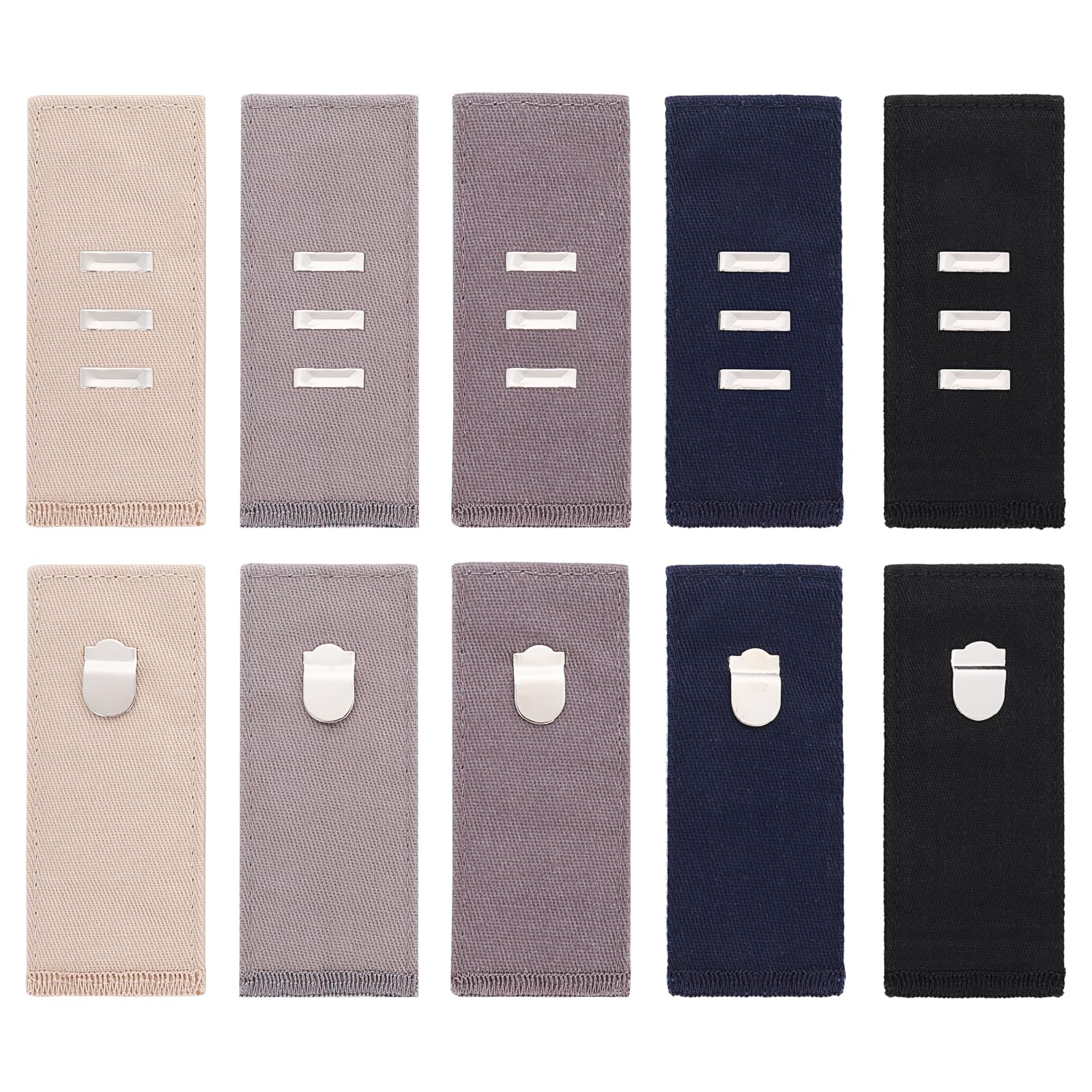 AndibroAndibro 10pcs Waist Extenders with Metal Hook, Adjustable Trousers Waist Extender Pants Waistband Expander Set for Women Men Trousers Pants Jeans Pregnancy Maternity