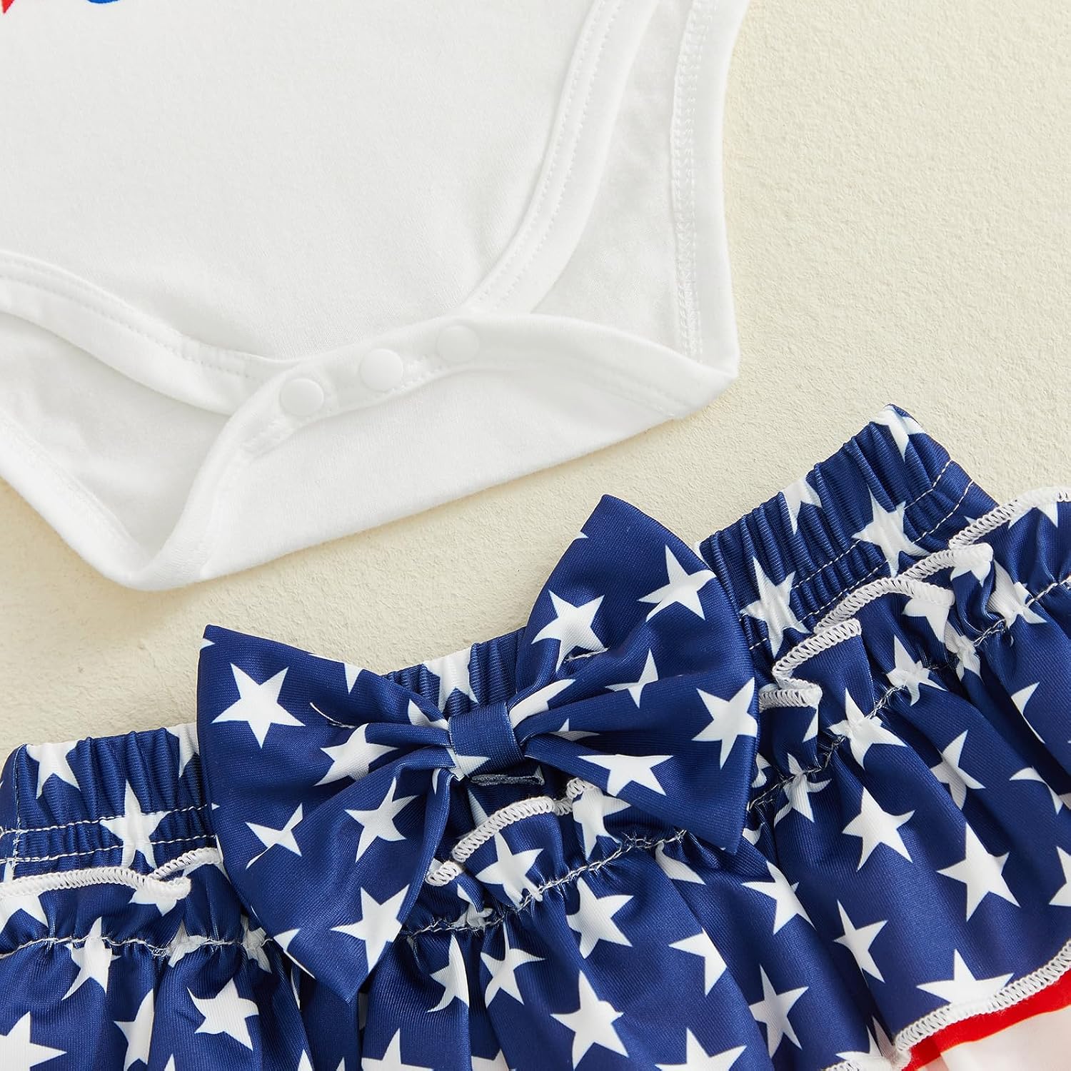 Afunbaby Baby Girl 4th of July Clothes Letter Print Romper Skirt Sets | My First Fourth of July Baby Girl Dress