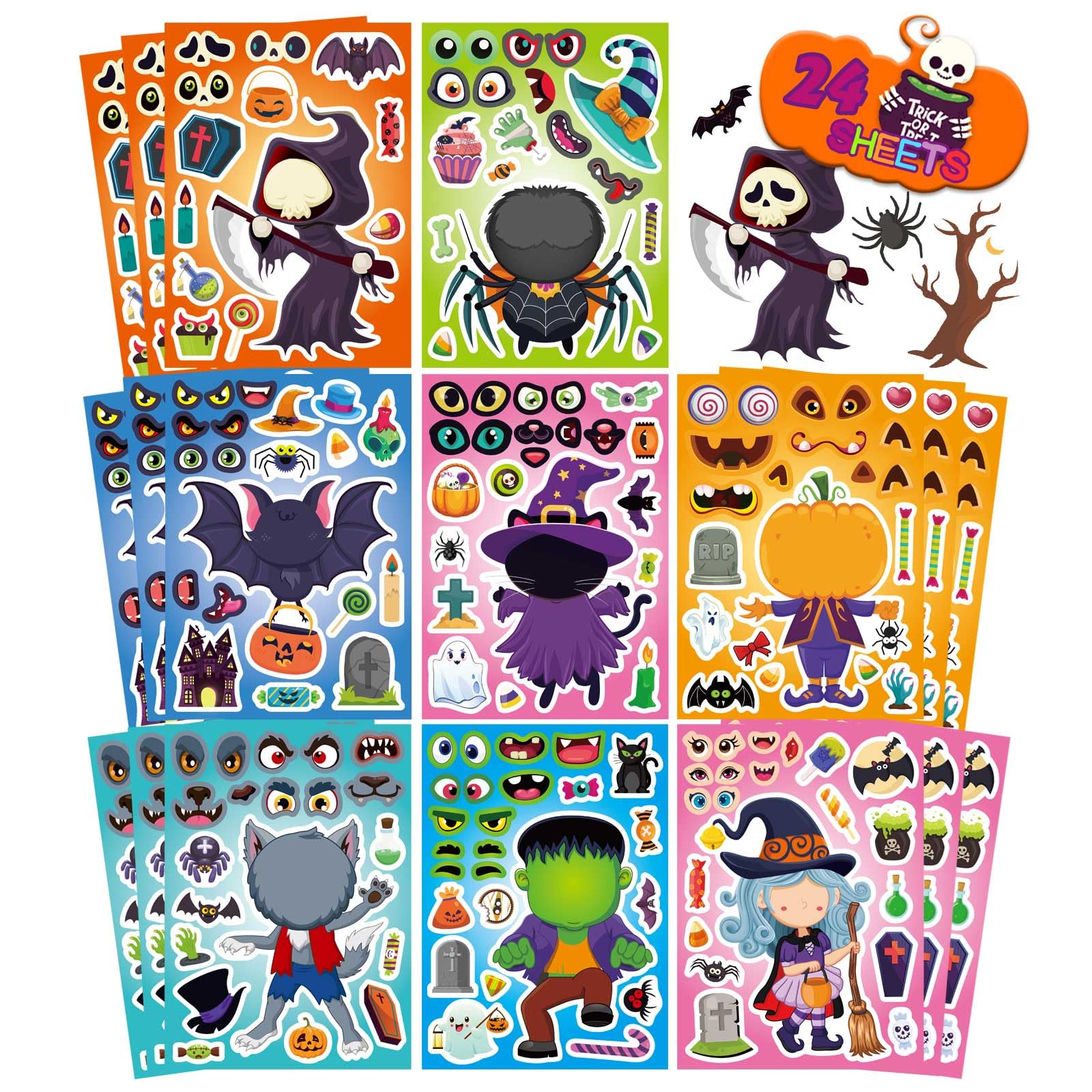 Spirit Halloween Stickers 24 Sheets, 1.8-2.3inch