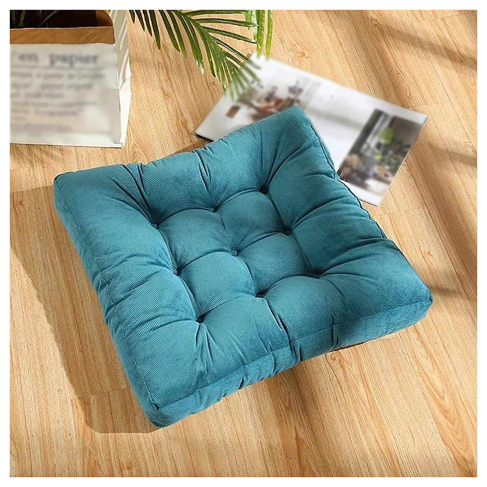 RRRYYYZZ Floor Cushions Chair Cushions 22 * 22 * 4in Corduroy Fabric Yoga Cushions for Sitting on Floor for Yoga Living Room Outdoor,Blue