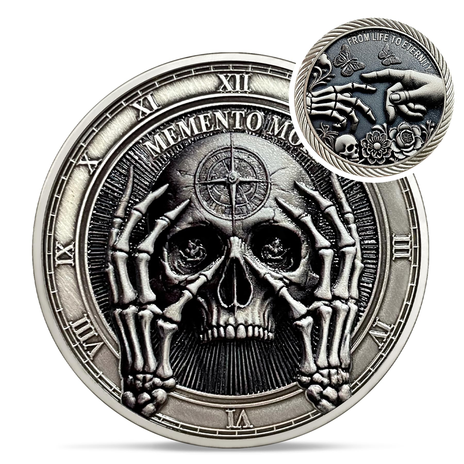 Amazon.com : Delicate Memento Mori Coin - Novelty Skull Amor
