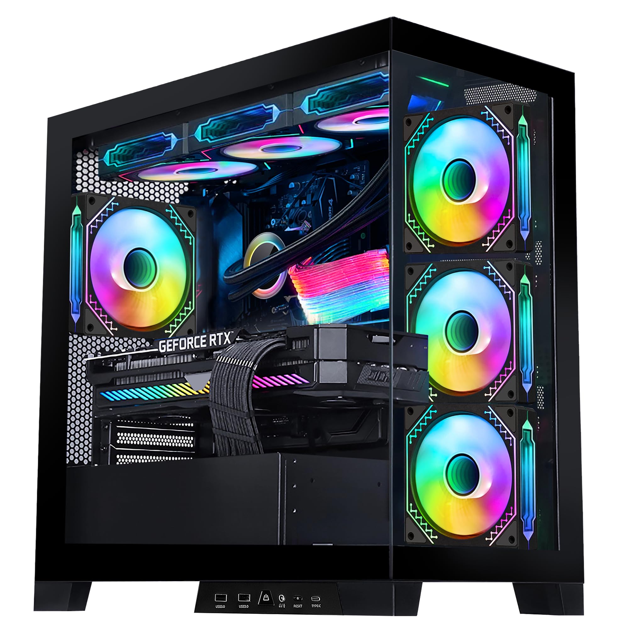 Amazon.com: Ocean View Black Gaming PC Desktop - AMD 8-Core Ryzen 